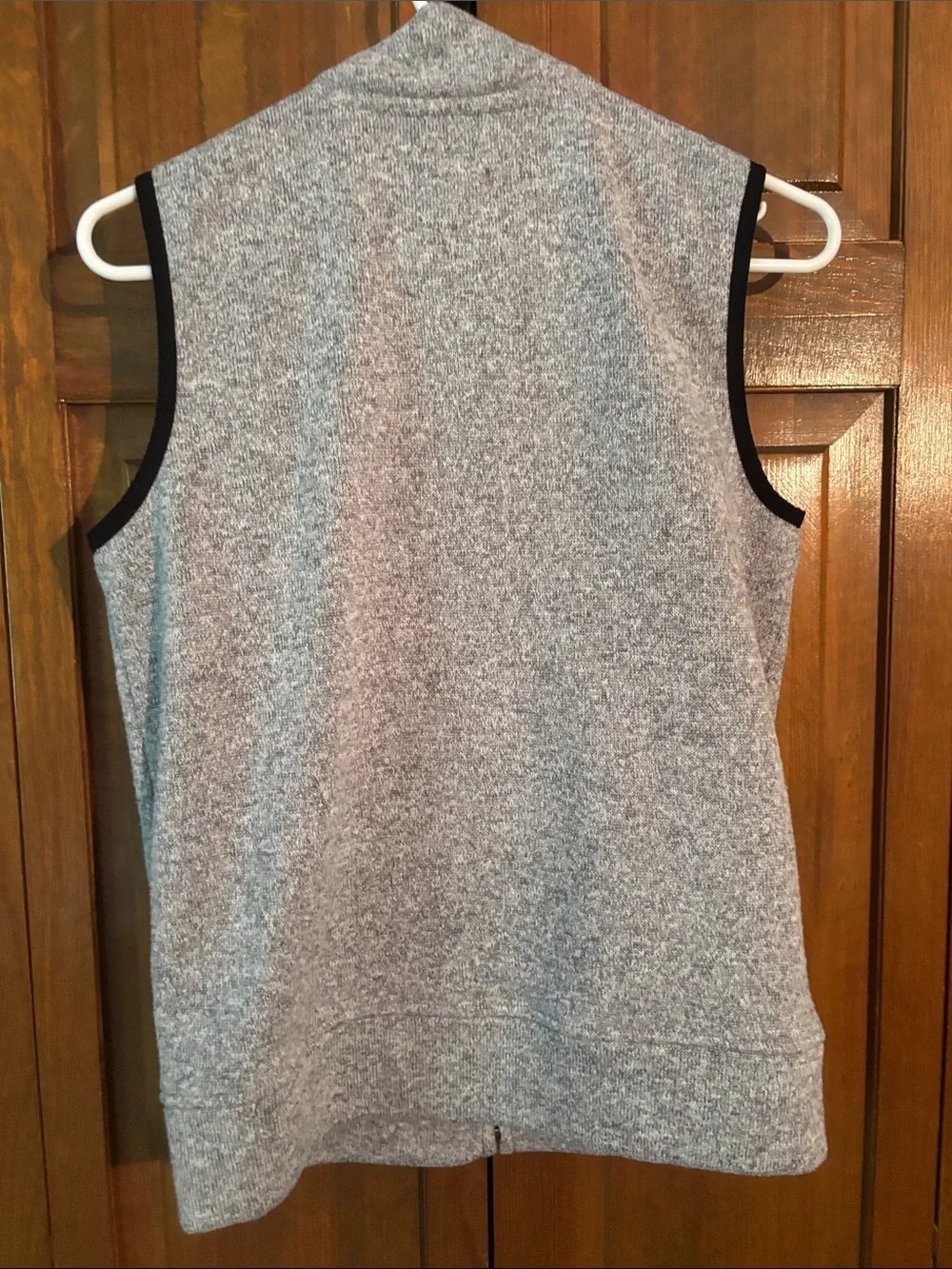 GAP Gray Fleece Vest with Black Pocket and Neon Yellow Accent